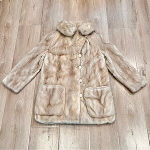 Vintage Stunning Genuine Ivory Mink Fur Coat Medium to Large Excellent Condition